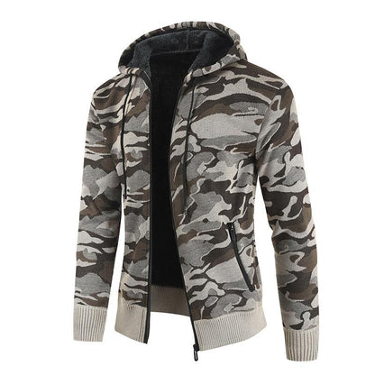 Fashion Camouflage Knitting Cardigan Overcoats for Men