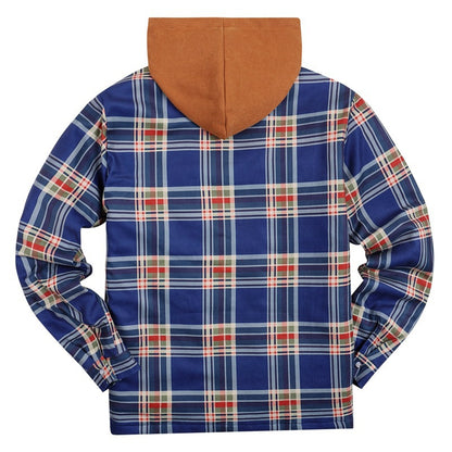 Plaid Winter Hoodies Jacket Outerwear for Men