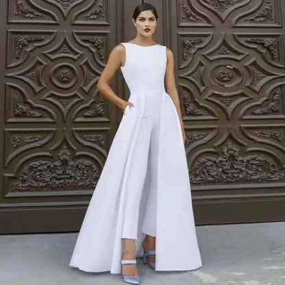 Summer Round Neck Casaul Jumpsuits-STYLEGOING