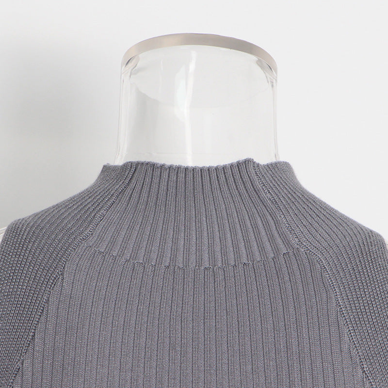 Designed High Neck Irregular Women Knitted Tank Tops