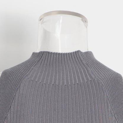 Designed High Neck Irregular Women Knitted Tank Tops