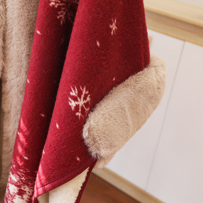 Christmas Red Velvet Hoodies Overcoat for Women