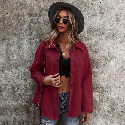 Casual Women Velvet Long Sleeves Overcoats