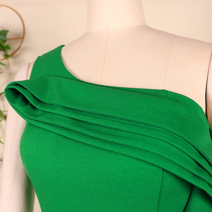 Sexy One Shoulder High Waist Office Lady Sheath Dresses