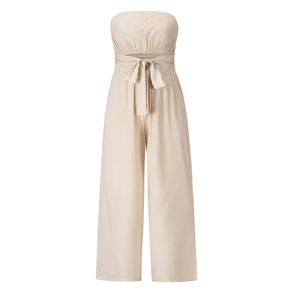 Summer Casual Strapless Backless Women Jumpsuits