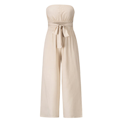 Summer Casual Strapless Backless Women Jumpsuits
