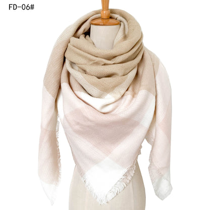 Winter Warm Plaid Scarves for Women
