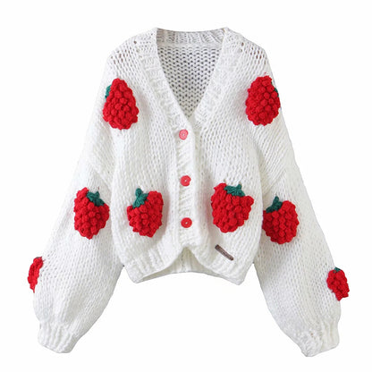 Lovely Handmade 3D Design High Waist Short Sweaters