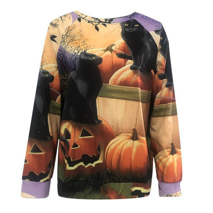Halloween 3D Pumpkin Print Women Hoodies