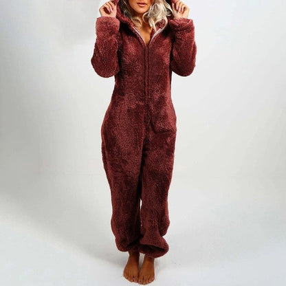 Plus Sizes Women Fleece Jumpsuits Sleepwear