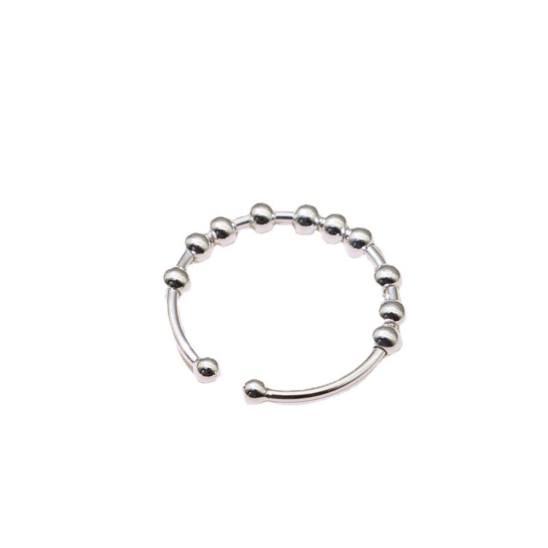 Rotatable Beads Silver Rings for Women