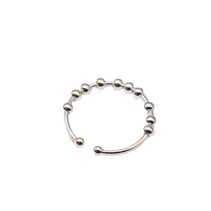 Rotatable Beads Silver Rings for Women