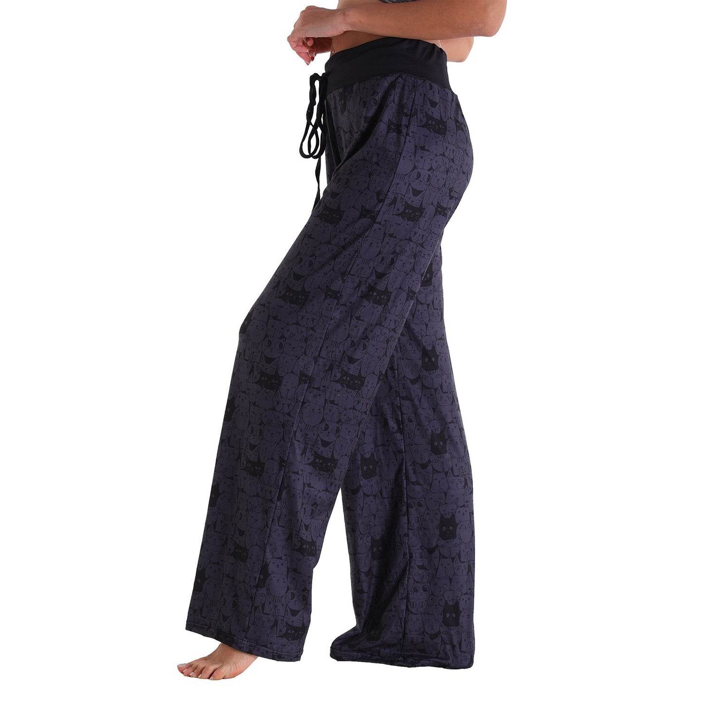 Casual Bandage Solid Loose Homewear Pajamas Pants