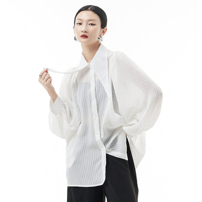 Designed See Through Long Sleeves Shirts for Women