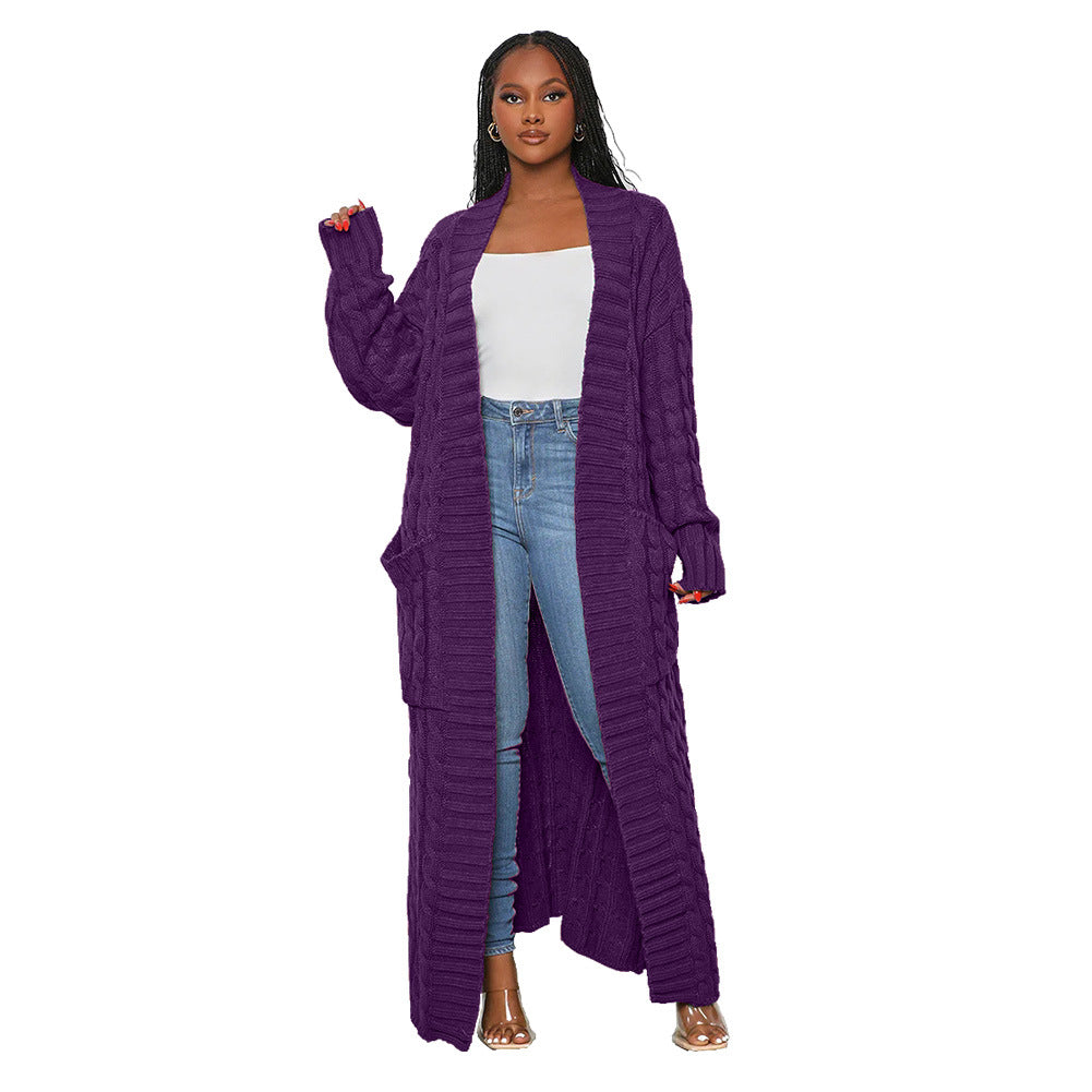 Casual Long Knitted Cardigan Overcoats for Women