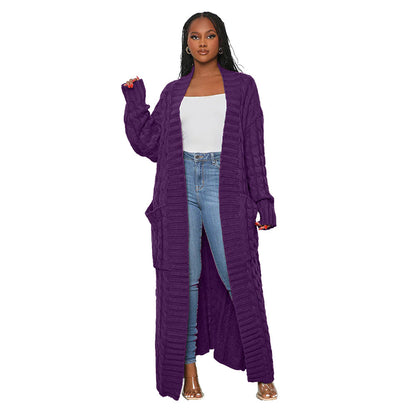 Casual Long Knitted Cardigan Overcoats for Women