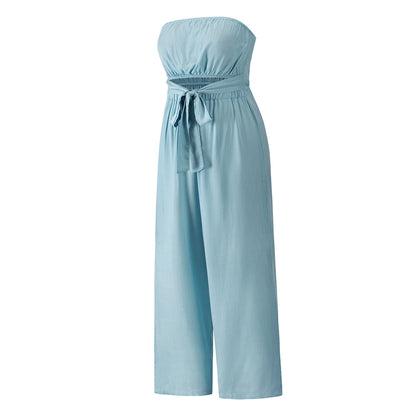 Summer Casual Strapless Backless Women Jumpsuits
