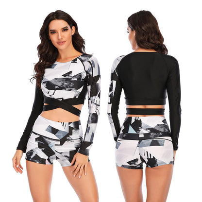 Long Sleeves Diving Tankini Swimwear-STYLEGOING