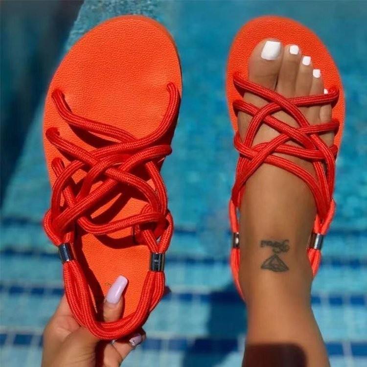 Summer Plus Sizes Flat-bottomed Beach Beach Sandals-STYLEGOING