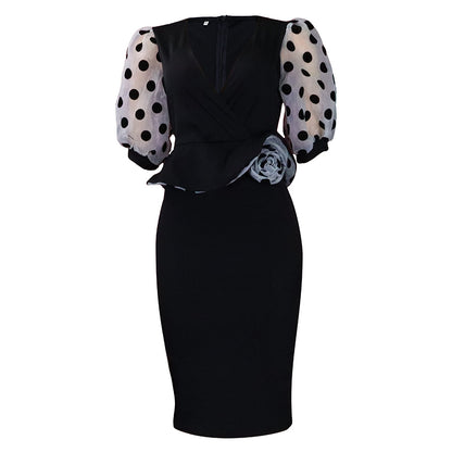 Elegant Puff Sleeves Women Dresses