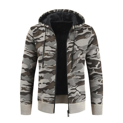 Fashion Camouflage Knitting Cardigan Overcoats for Men