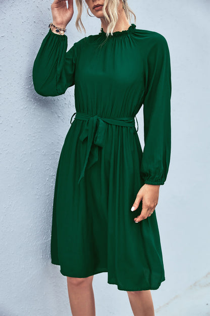 Elegant Long Sleeves Lace Up Women Dresses