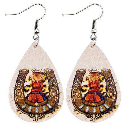 Christmas Vintage Animal Print Earrings 2 Sets