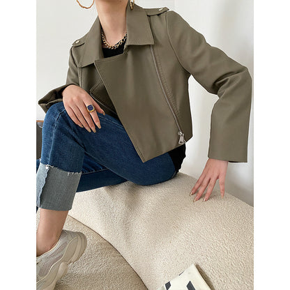 Fashion Motorcycle PU Leather Zipper Jackets