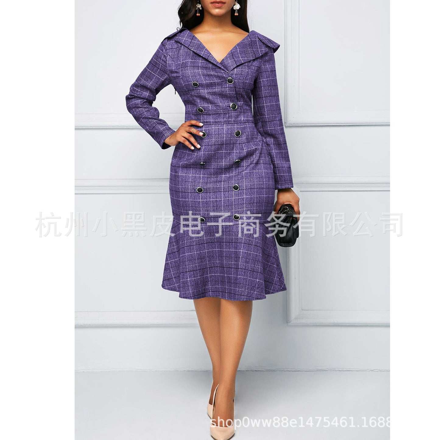 Elegant Office Lady Women Plus Sizes Dresses
