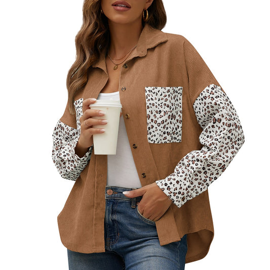 Casual Leopard Design Women Long Sleeves Shirts