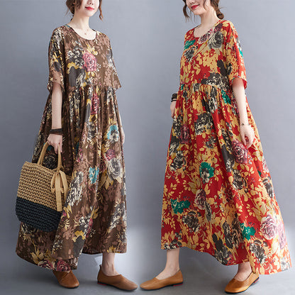 Vintage Linen Summer Long Dresses