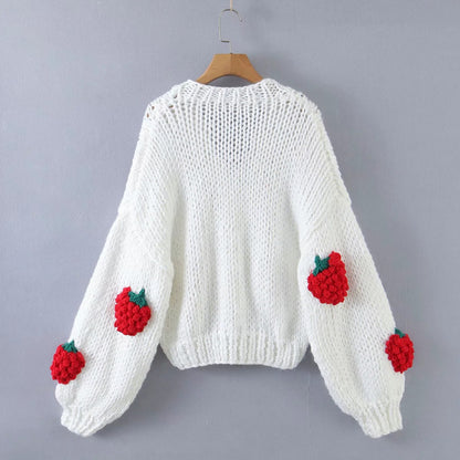 Lovely Handmade 3D Design High Waist Short Sweaters