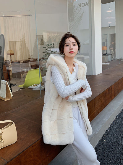 Artificial Fur Sleeveless Vest Coats for Women