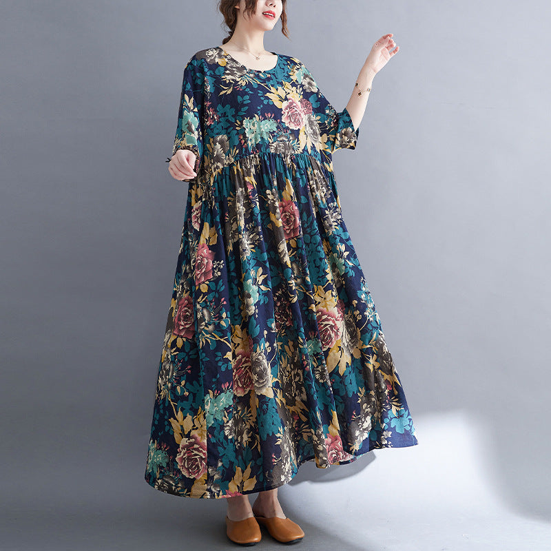Vintage Linen Summer Long Dresses