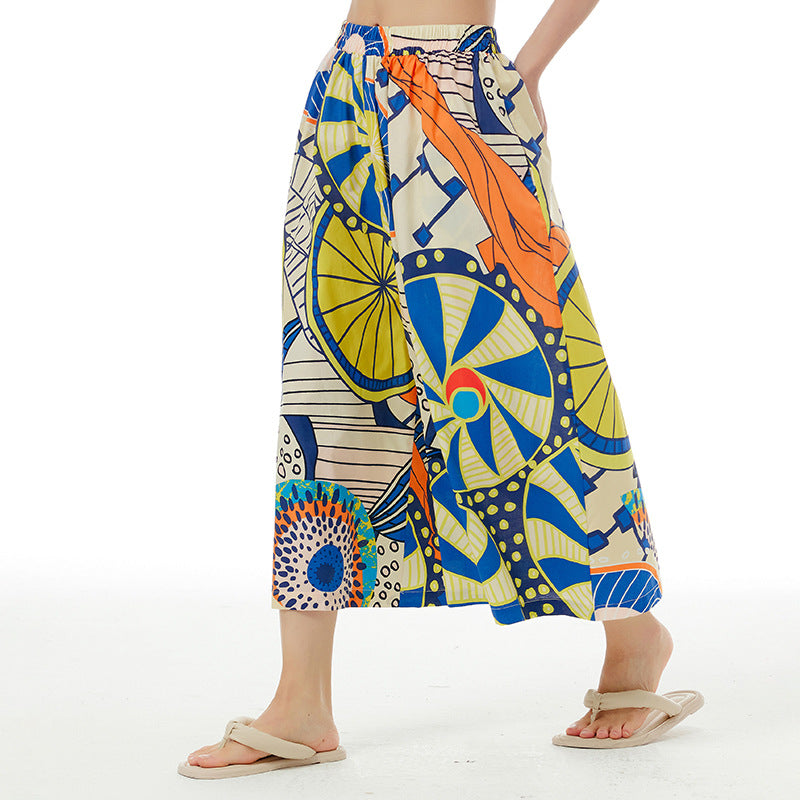 Designed Summer Plus Sizes Cropped Pants