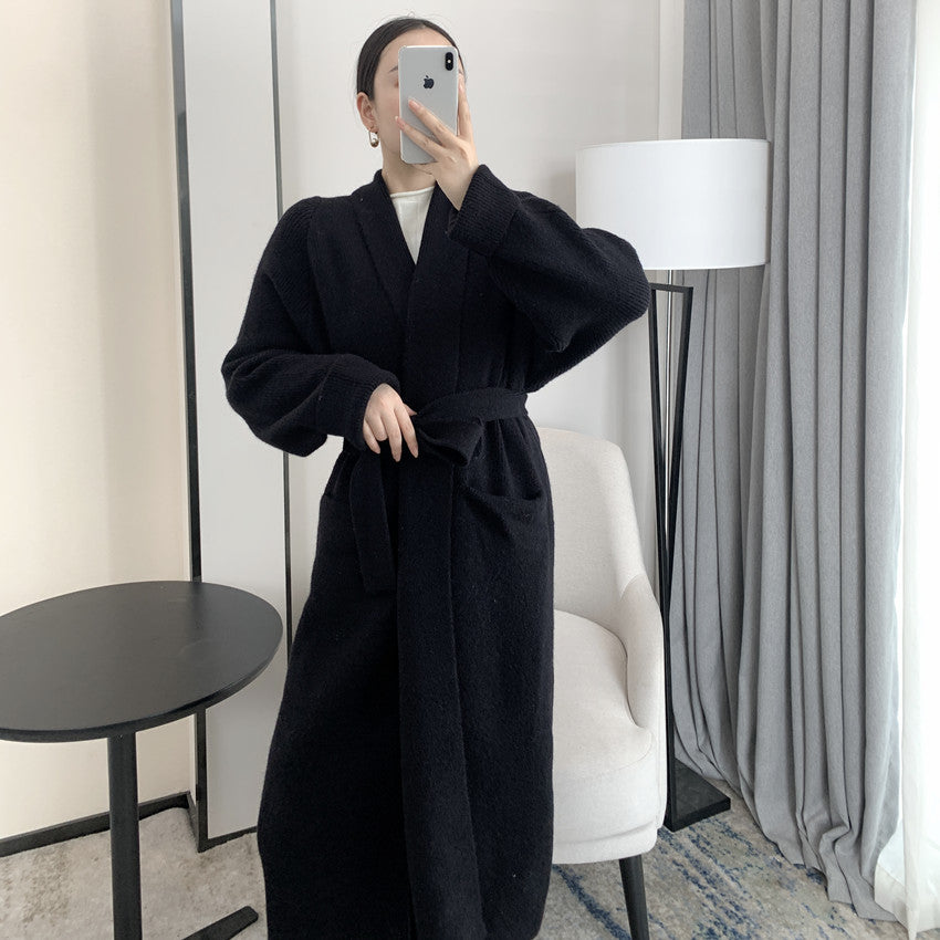 Women Romper Style Knitted Woolen Cardigan Overcoat