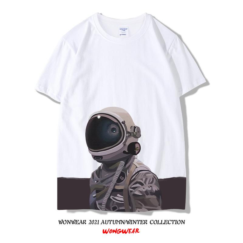 Summer Men Astronaut Short Sleeves T Shirts