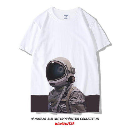 Summer Men Astronaut Short Sleeves T Shirts
