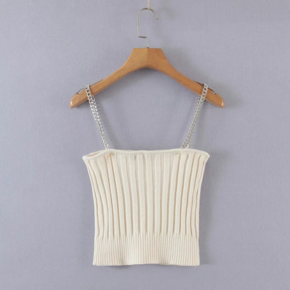 Autumn Women Knitted Straps&sweater Sets