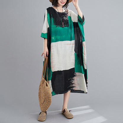 Casual Round Neck Plus Sizes Women Cozy Dresses
