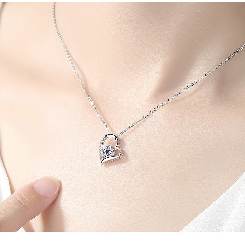 Fall In Love At First Sight Zircon Sterling Sliver Necklace