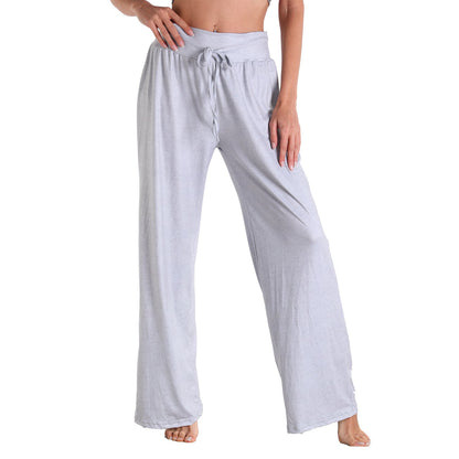 Casual Bandage Solid Loose Homewear Pajamas Pants