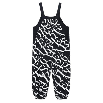 Summer Casual Newspaper Design Jumpsuits-STYLEGOING