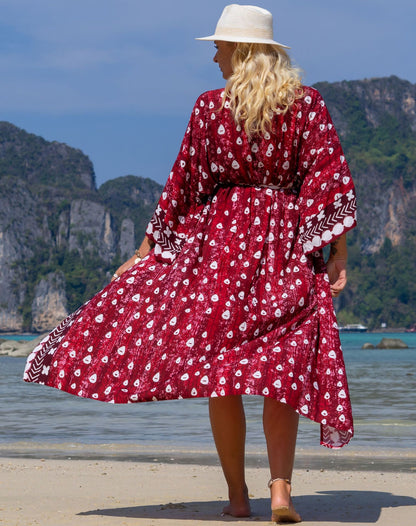 Fashion Floral Print Summer Kimono Beachwear Cover Ups