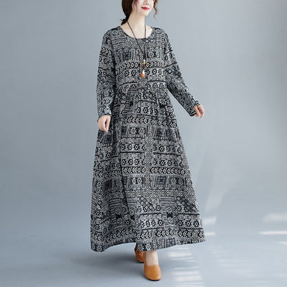 Women Plus Sizes Spring Long Dresses