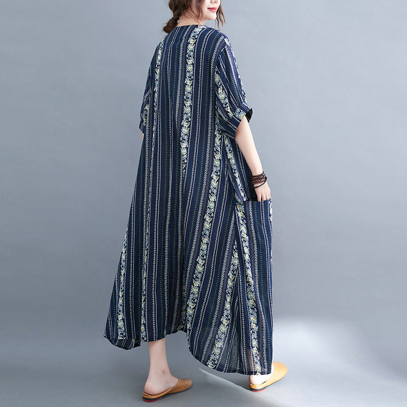 Summer Linen Plus Sizes Women Long Dresses