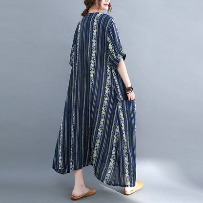Summer Linen Plus Sizes Women Long Dresses