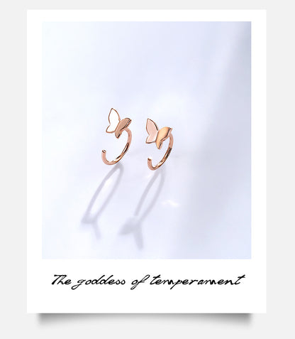Butterfly Design Cute Sterling Sliver Ear Clips