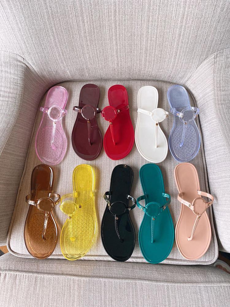 Women Beach Foot Clip Metal Button Flat Heel-STYLEGOING