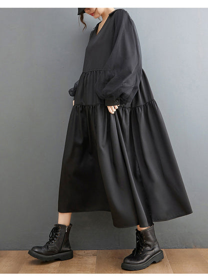 Plus Sizes Tulle Long Sleeves Black Fall Dresses